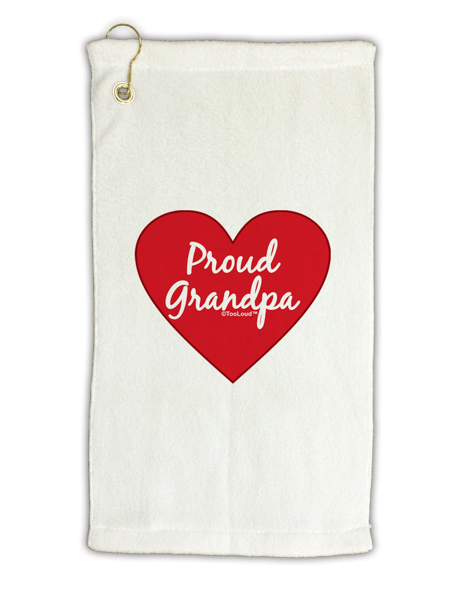 Proud Grandpa Heart Micro Terry Gromet Golf Towel 16 x 25 inch by TooLoud-Golf Towel-TooLoud-White-Davson Sales