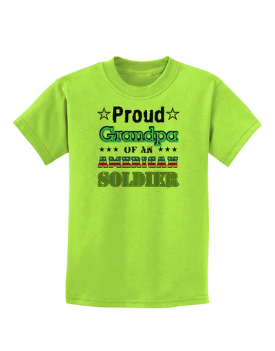 Proud Grandpa of an American Soldier Childrens T-Shirt-Childrens T-Shirt-TooLoud-Lime-Green-X-Small-Davson Sales