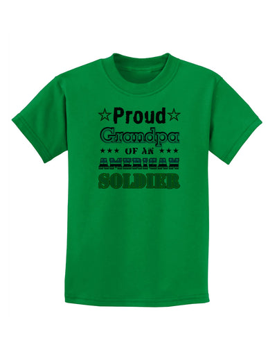 Proud Grandpa of an American Soldier Childrens T-Shirt-Childrens T-Shirt-TooLoud-Kelly-Green-X-Small-Davson Sales