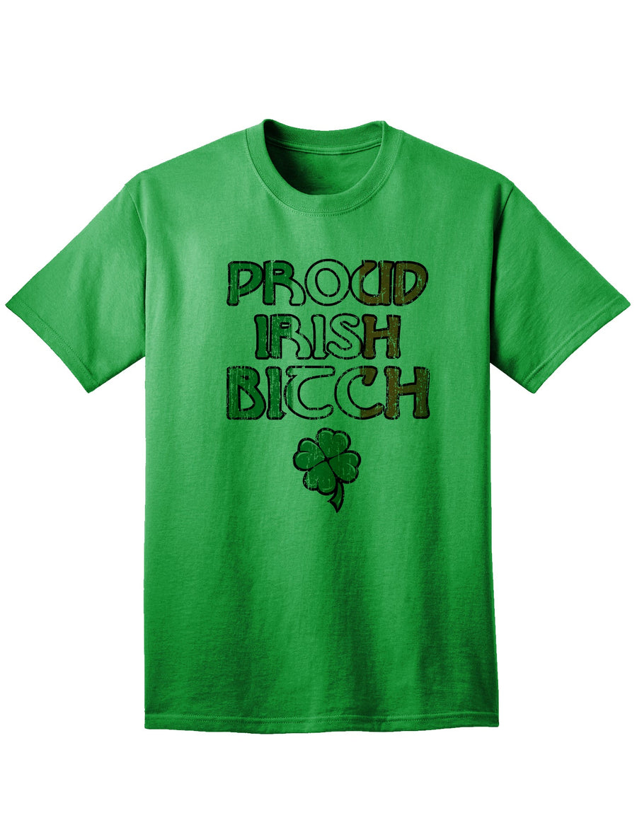 Proud Irish Bitch Adult Unisex St Patrick's Day T-Shirt-TooLoud-White-Small-Davson Sales