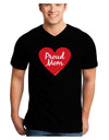 Proud Mom Heart Adult Dark V-Neck T-Shirt-TooLoud-Black-Small-Davson Sales