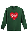 Proud Mom Heart Adult Long Sleeve Dark T-Shirt-TooLoud-Dark-Green-Small-Davson Sales