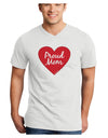 Proud Mom Heart Adult V-Neck T-shirt-Mens V-Neck T-Shirt-TooLoud-White-Small-Davson Sales