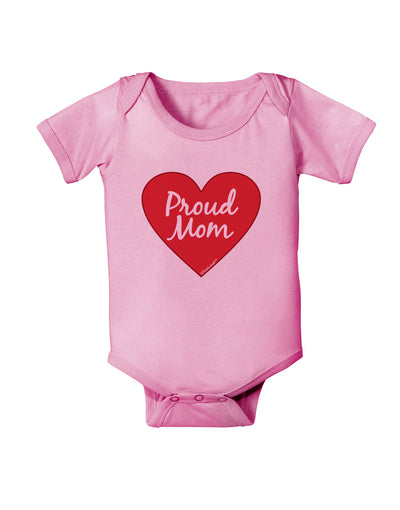 Proud Mom Heart Baby Romper Bodysuit-Baby Romper-TooLoud-Light-Pink-06-Months-Davson Sales