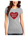 Proud Mom Heart Juniors T-Shirt-Womens Juniors T-Shirt-TooLoud-Ash-Gray-Juniors Fitted X-Small-Davson Sales