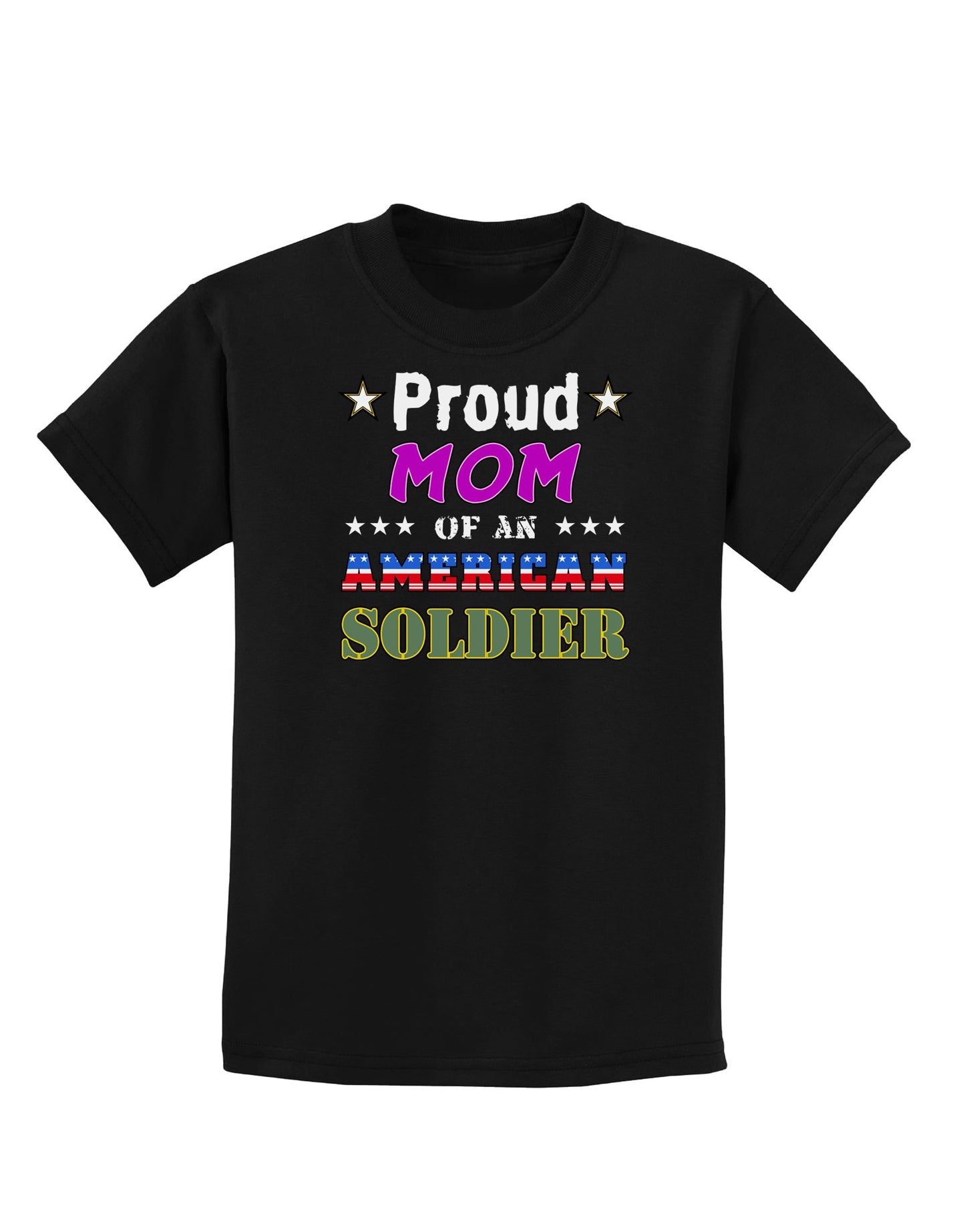 Proud Mom of an American Soldier Childrens Dark T-Shirt-Childrens T-Shirt-TooLoud-Black-X-Small-Davson Sales