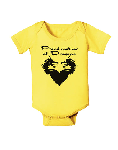 Proud Mother of Dragons Baby Romper Bodysuit-Baby Romper-TooLoud-Yellow-06-Months-Davson Sales