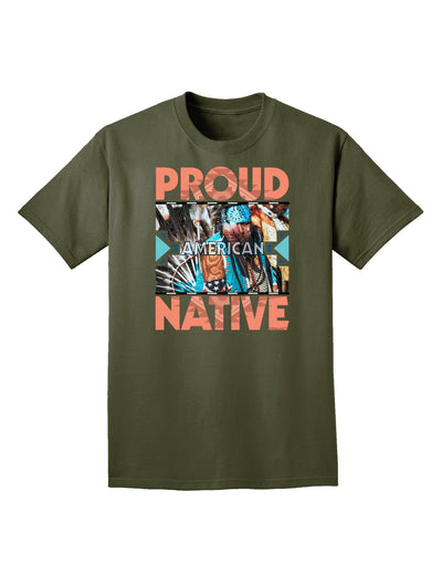 Proud Native American Adult Dark T-Shirt-Mens T-Shirt-TooLoud-Military-Green-Small-Davson Sales