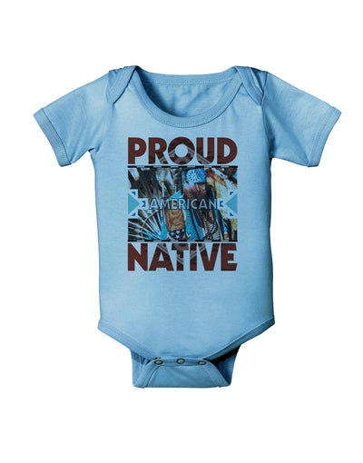 Proud Native American Baby Romper Bodysuit-Baby Romper-TooLoud-LightBlue-06-Months-Davson Sales