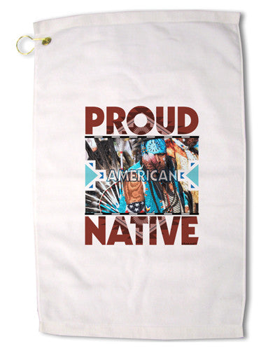 Proud Native American Premium Cotton Golf Towel - 16&#x22; x 25-Golf Towel-TooLoud-16x25"-Davson Sales