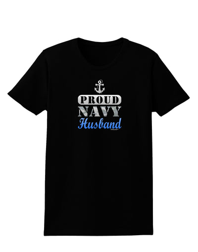 Proud Navy Husband Womens Dark T-Shirt-TooLoud-Black-X-Small-Davson Sales