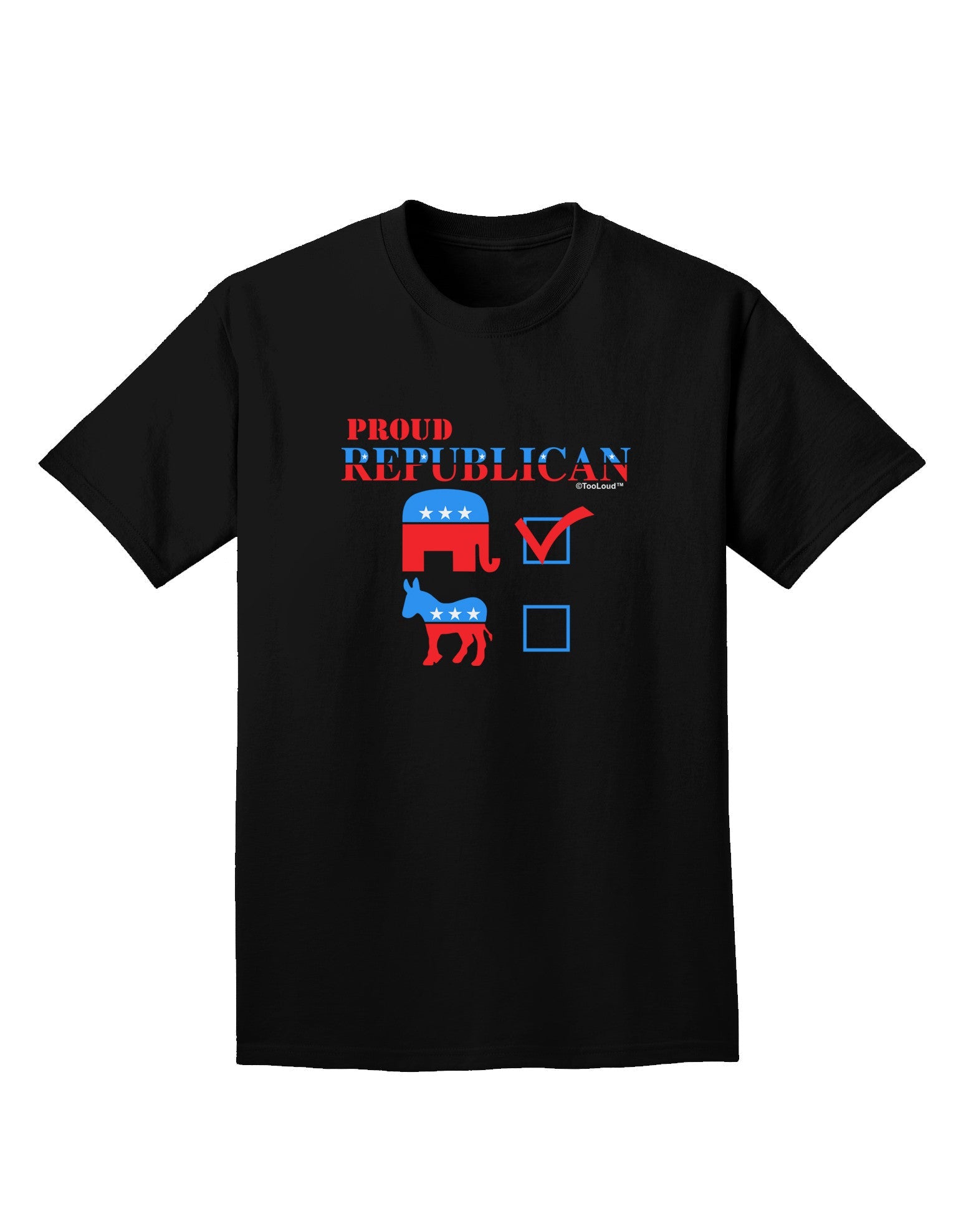 Proud Republican Checkmark Adult Dark T-Shirt-Mens T-Shirt-TooLoud-Black-Small-Davson Sales