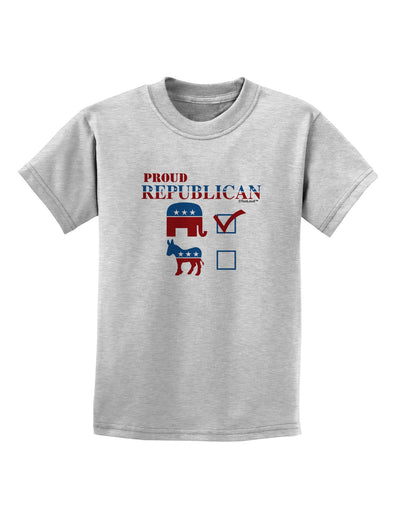 Proud Republican Checkmark Childrens T-Shirt-Childrens T-Shirt-TooLoud-AshGray-X-Small-Davson Sales