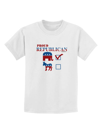 Proud Republican Checkmark Childrens T-Shirt-Childrens T-Shirt-TooLoud-White-X-Small-Davson Sales