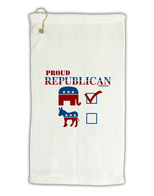 Proud Republican Checkmark Micro Terry Gromet Golf Towel 11"x19-Golf Towel-TooLoud-White-Davson Sales