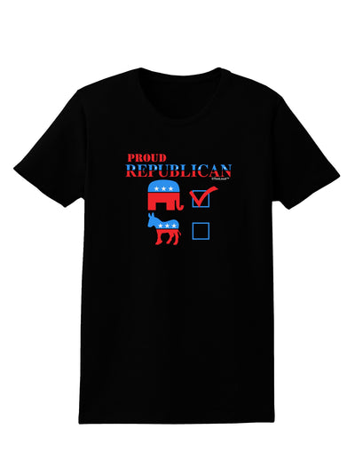 Proud Republican Checkmark Womens Dark T-Shirt-TooLoud-Black-X-Small-Davson Sales