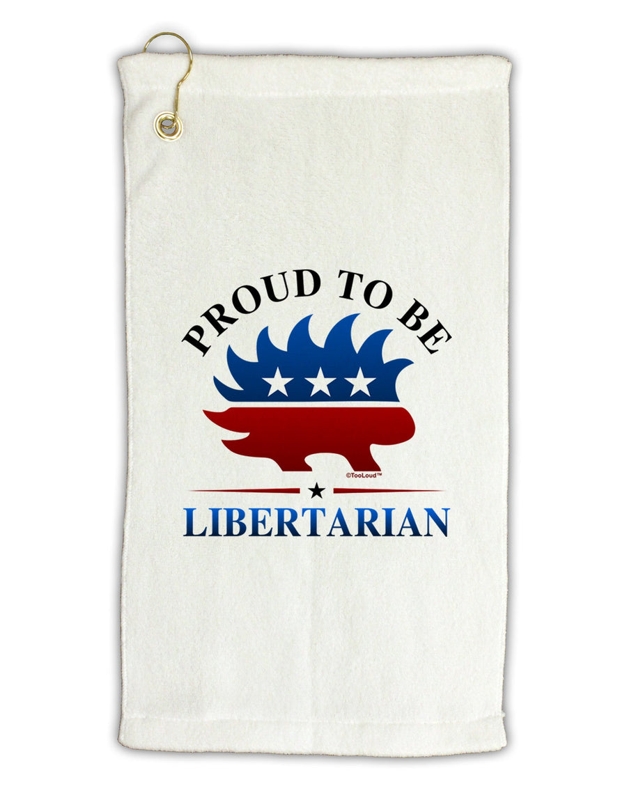 Proud To Be Libertarian Micro Terry Gromet Golf Towel 11&#x22;x19-Golf Towel-TooLoud-White-Davson Sales