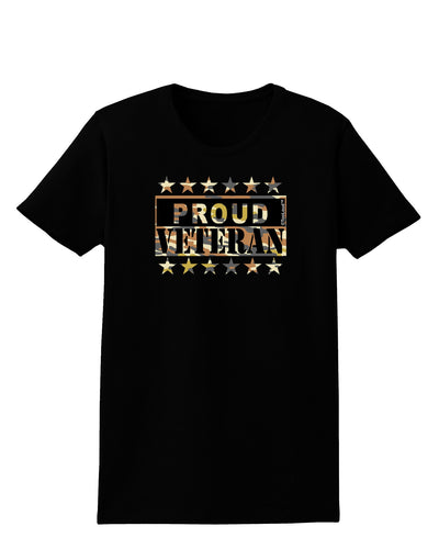 Proud Veteran Camo Womens Dark T-Shirt-TooLoud-Black-X-Small-Davson Sales