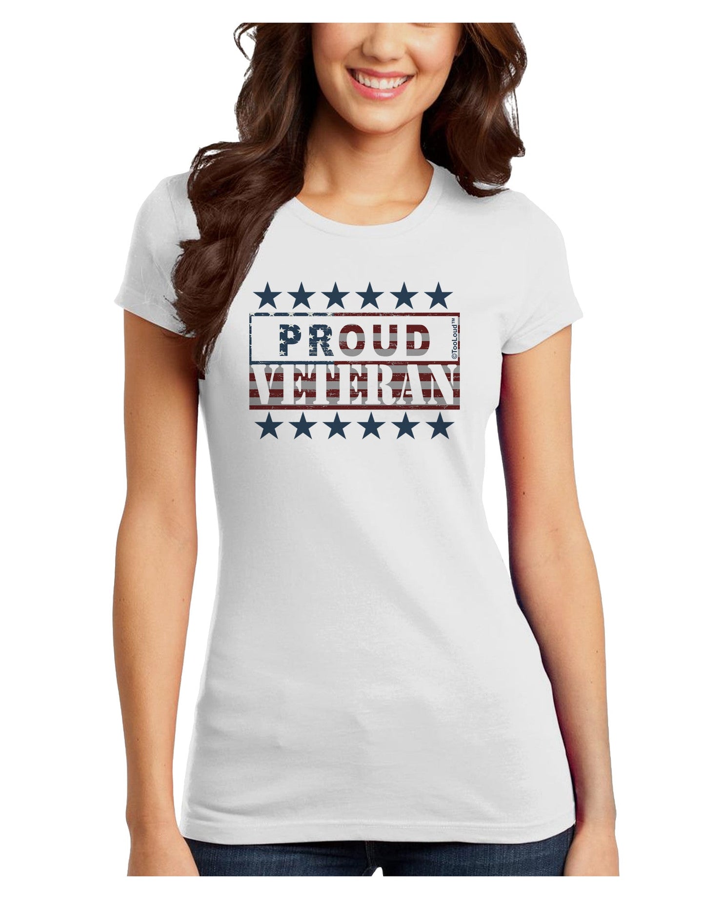 Proud Veteran Flag Juniors T-Shirt-Womens Juniors T-Shirt-TooLoud-White-Juniors Fitted X-Small-Davson Sales