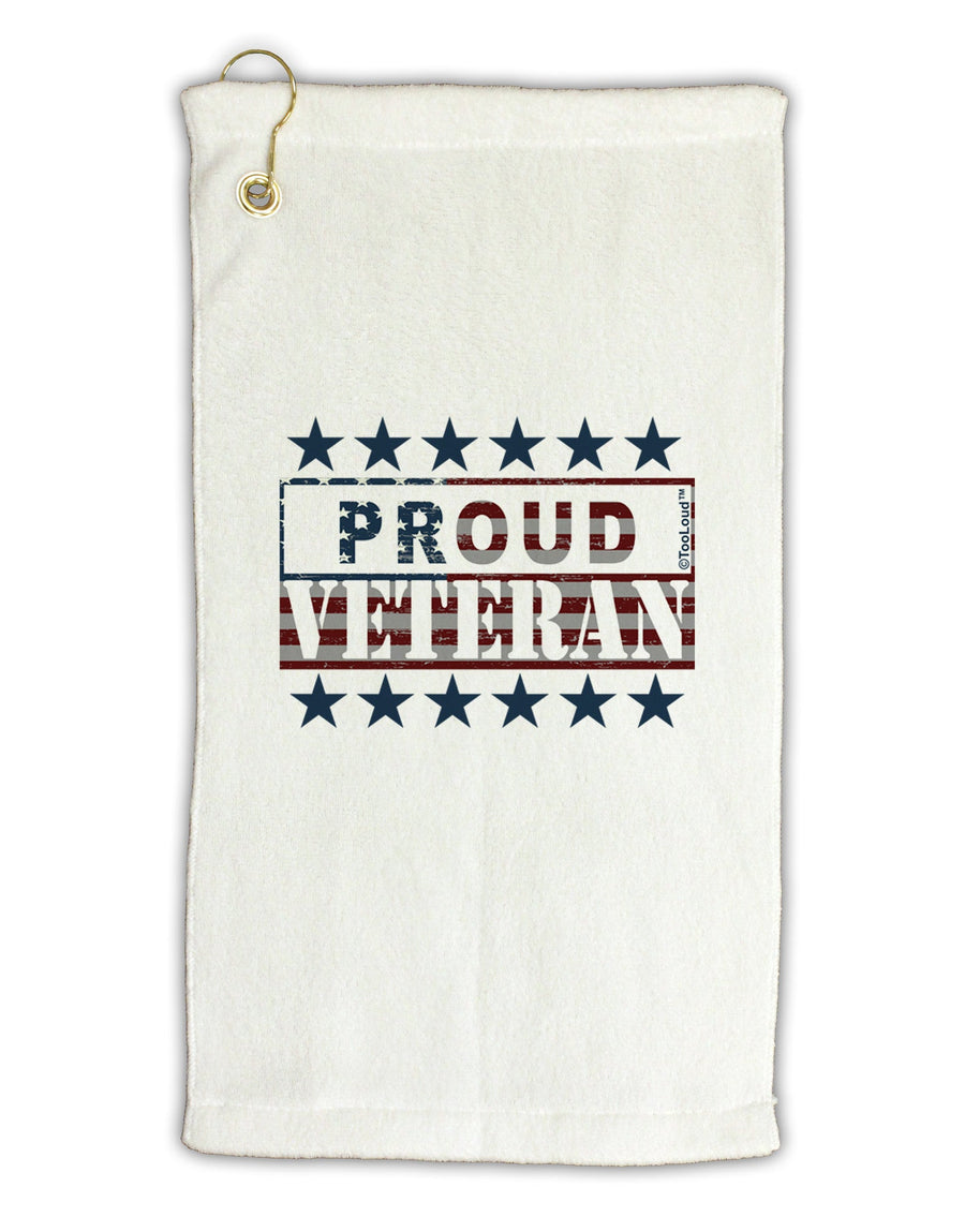 Proud Veteran Flag Micro Terry Gromet Golf Towel 16 x 25 inch-Golf Towel-TooLoud-White-Davson Sales