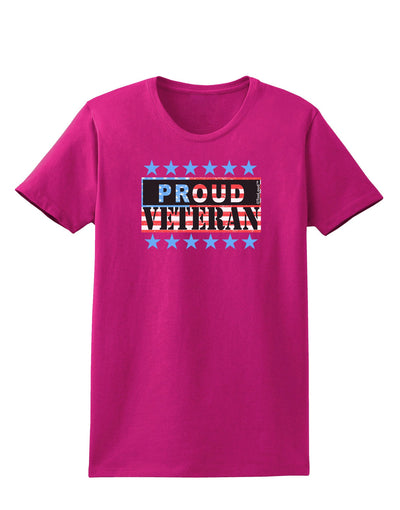 Proud Veteran Flag Womens Dark T-Shirt-TooLoud-Hot-Pink-Small-Davson Sales