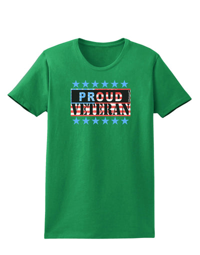 Proud Veteran Flag Womens Dark T-Shirt-TooLoud-Kelly-Green-X-Small-Davson Sales