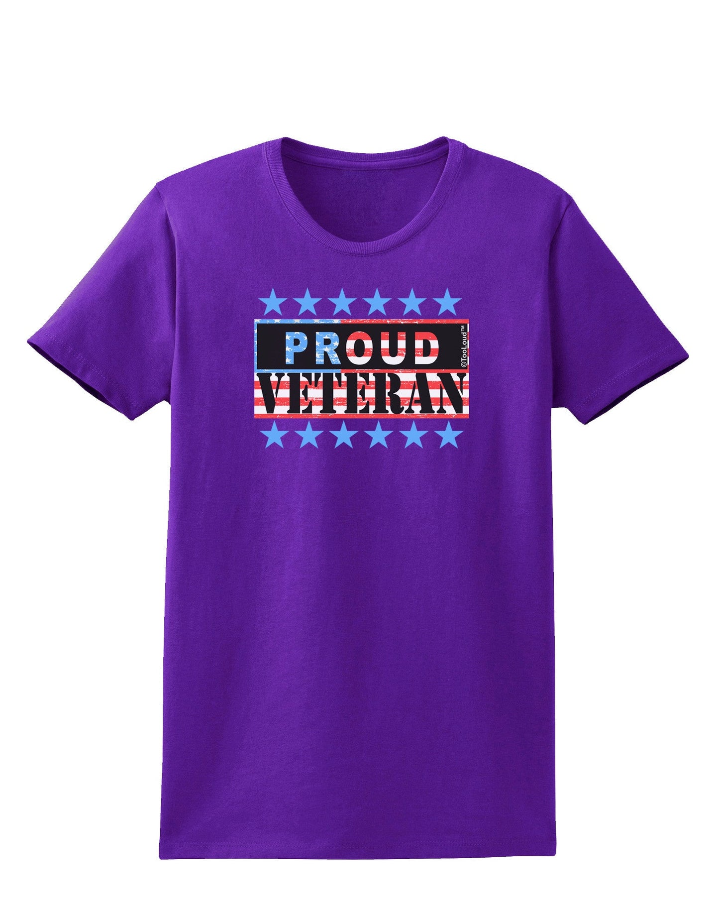 Proud Veteran Flag Womens Dark T-Shirt-TooLoud-Purple-X-Small-Davson Sales