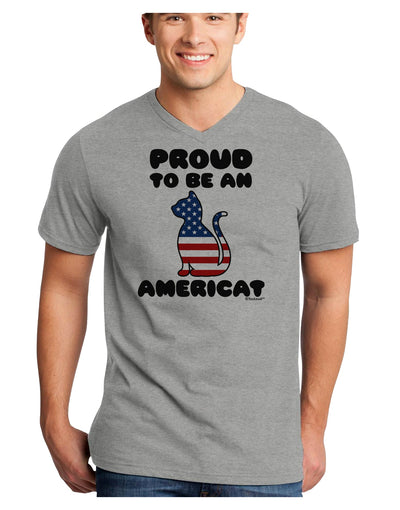 Proud to Be an Americat Adult V-Neck T-shirt by TooLoud-Mens V-Neck T-Shirt-TooLoud-HeatherGray-Small-Davson Sales