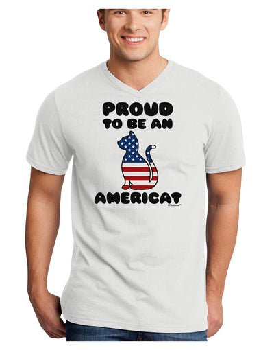 Proud to Be an Americat Adult V-Neck T-shirt by TooLoud-Mens V-Neck T-Shirt-TooLoud-White-Small-Davson Sales