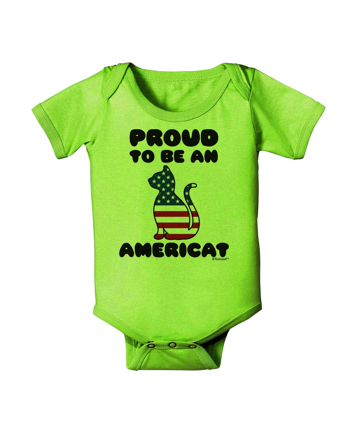 Proud to Be an Americat Baby Romper Bodysuit by TooLoud-Baby Romper-TooLoud-Lime-Green-06-Months-Davson Sales