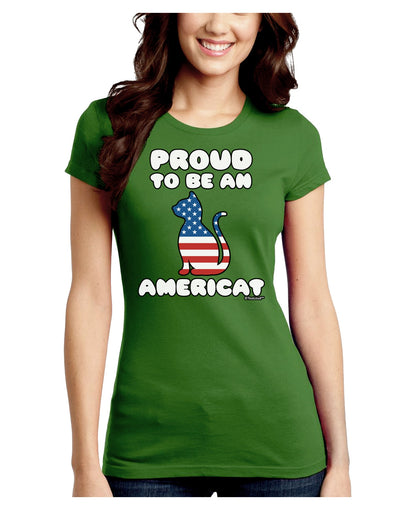 Proud to Be an Americat Juniors Crew Dark T-Shirt by TooLoud-T-Shirts Juniors Tops-TooLoud-Kiwi-Green-Juniors Fitted X-Small-Davson Sales