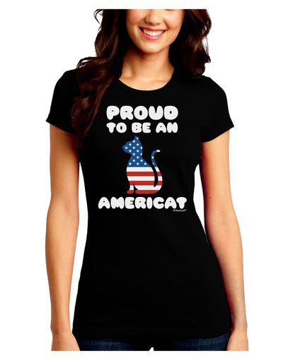 Proud to Be an Americat Juniors Crew Dark T-Shirt by TooLoud-T-Shirts Juniors Tops-TooLoud-Black-Juniors Fitted Small-Davson Sales