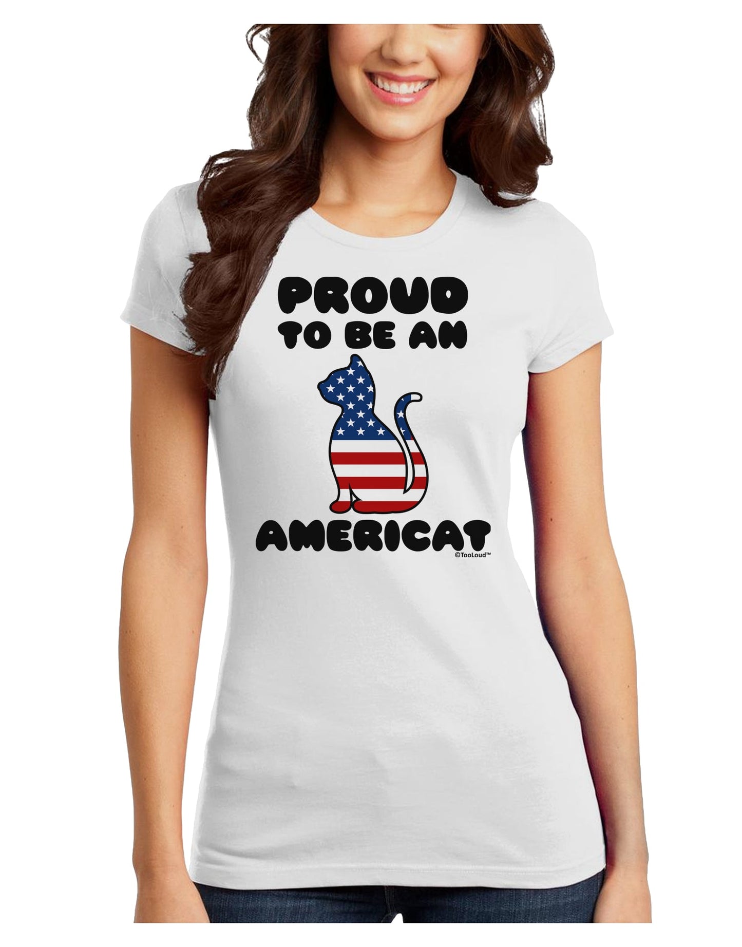 Proud to Be an Americat Juniors T-Shirt by TooLoud-Womens Juniors T-Shirt-TooLoud-White-Juniors Fitted X-Small-Davson Sales