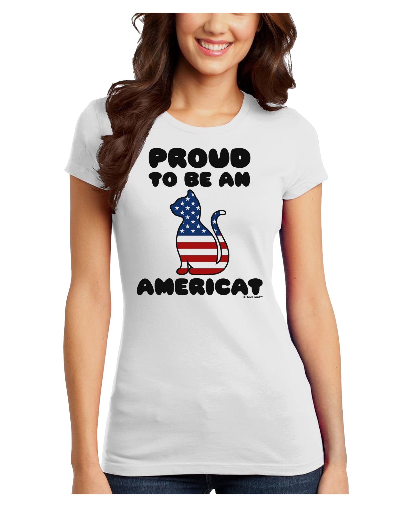 Proud to Be an Americat Juniors T-Shirt by TooLoud-Womens Juniors T-Shirt-TooLoud-White-Juniors Fitted X-Small-Davson Sales