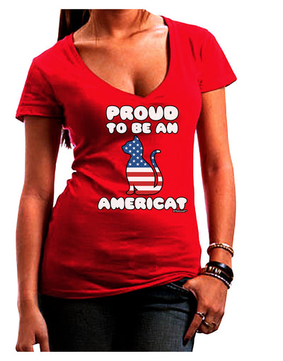 Proud to Be an Americat Juniors V-Neck Dark T-Shirt by TooLoud-Womens V-Neck T-Shirts-TooLoud-Red-Juniors Fitted Small-Davson Sales