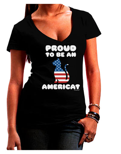 Proud to Be an Americat Juniors V-Neck Dark T-Shirt by TooLoud-Womens V-Neck T-Shirts-TooLoud-Black-Juniors Fitted Small-Davson Sales