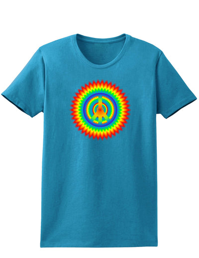 Psychedelic Peace Womens Dark T-Shirt-TooLoud-Turquoise-X-Small-Davson Sales