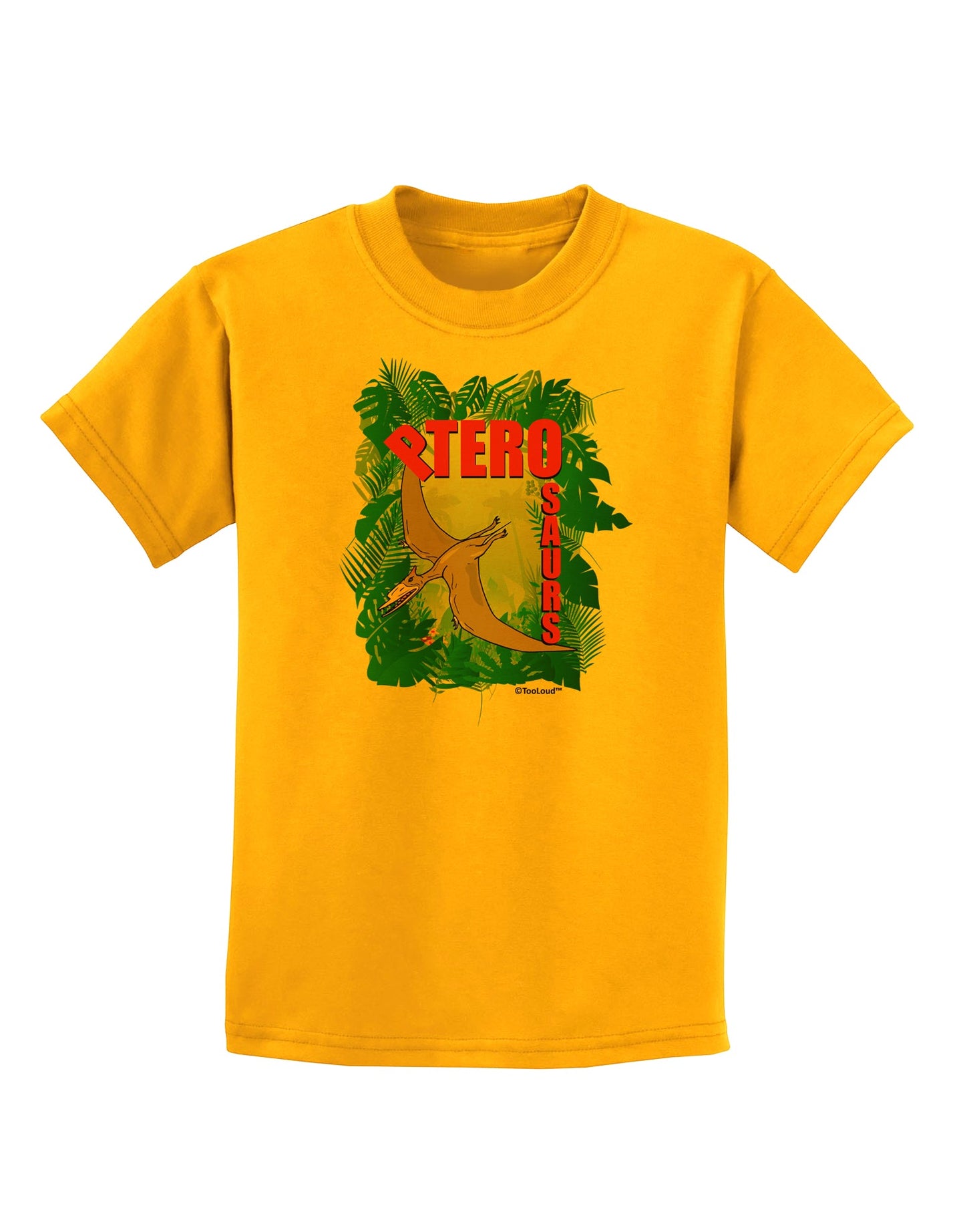 Pterosaurs - With Name Childrens T-Shirt by TooLoud-Childrens T-Shirt-TooLoud-Gold-X-Small-Davson Sales