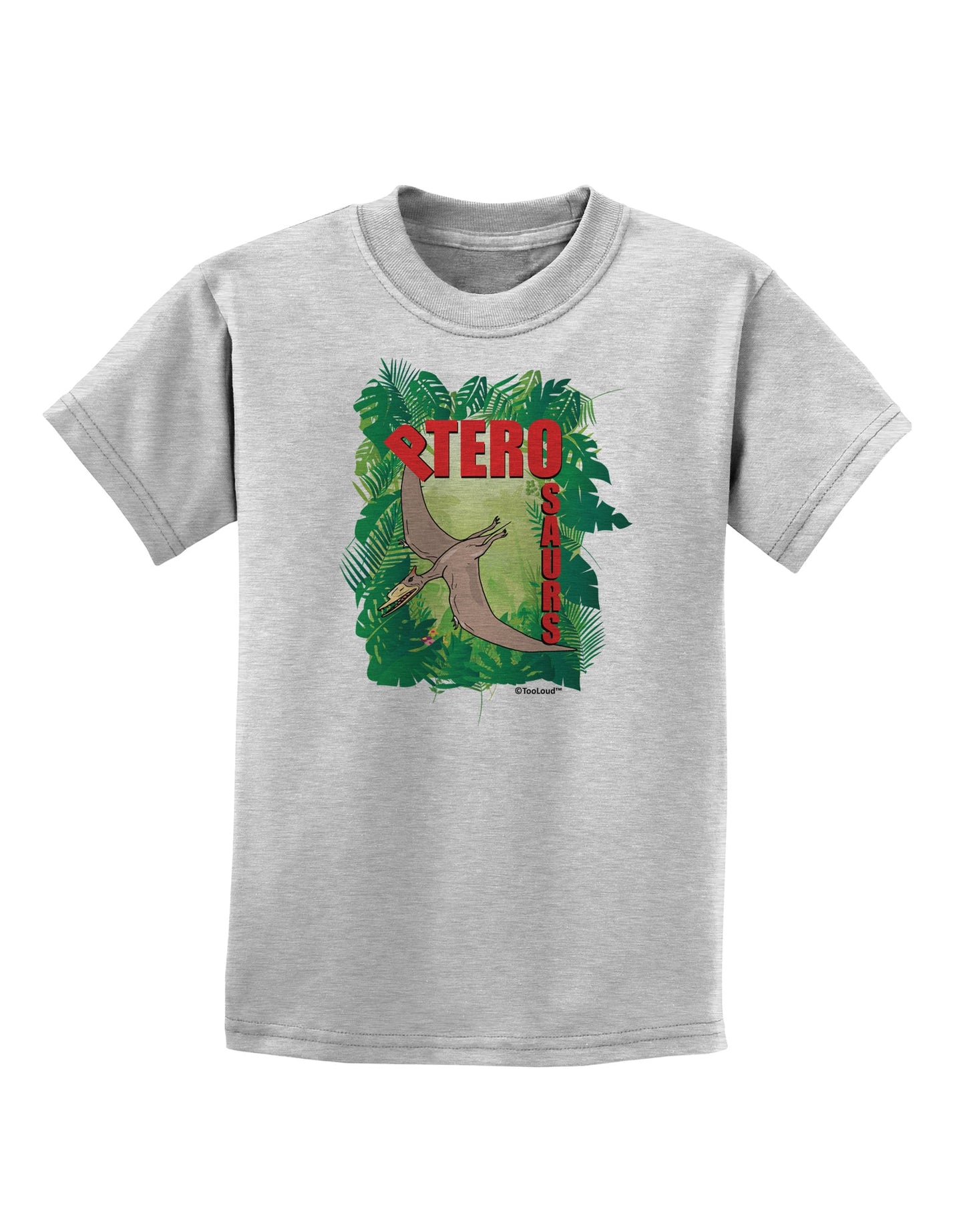 Pterosaurs - With Name Childrens T-Shirt by TooLoud-Childrens T-Shirt-TooLoud-AshGray-X-Small-Davson Sales