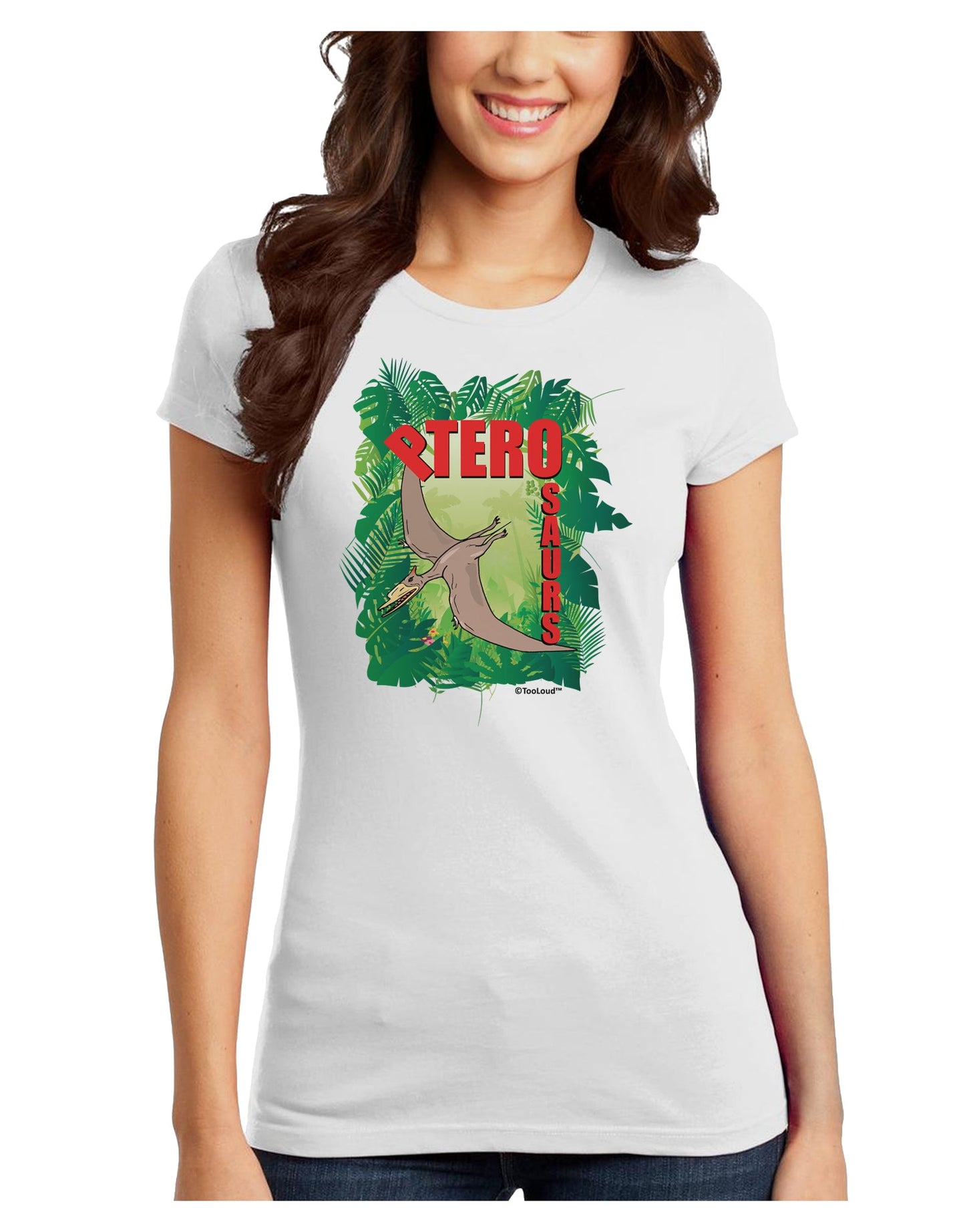Pterosaurs - With Name Juniors T-Shirt by TooLoud-Womens Juniors T-Shirt-TooLoud-White-Juniors Fitted X-Small-Davson Sales