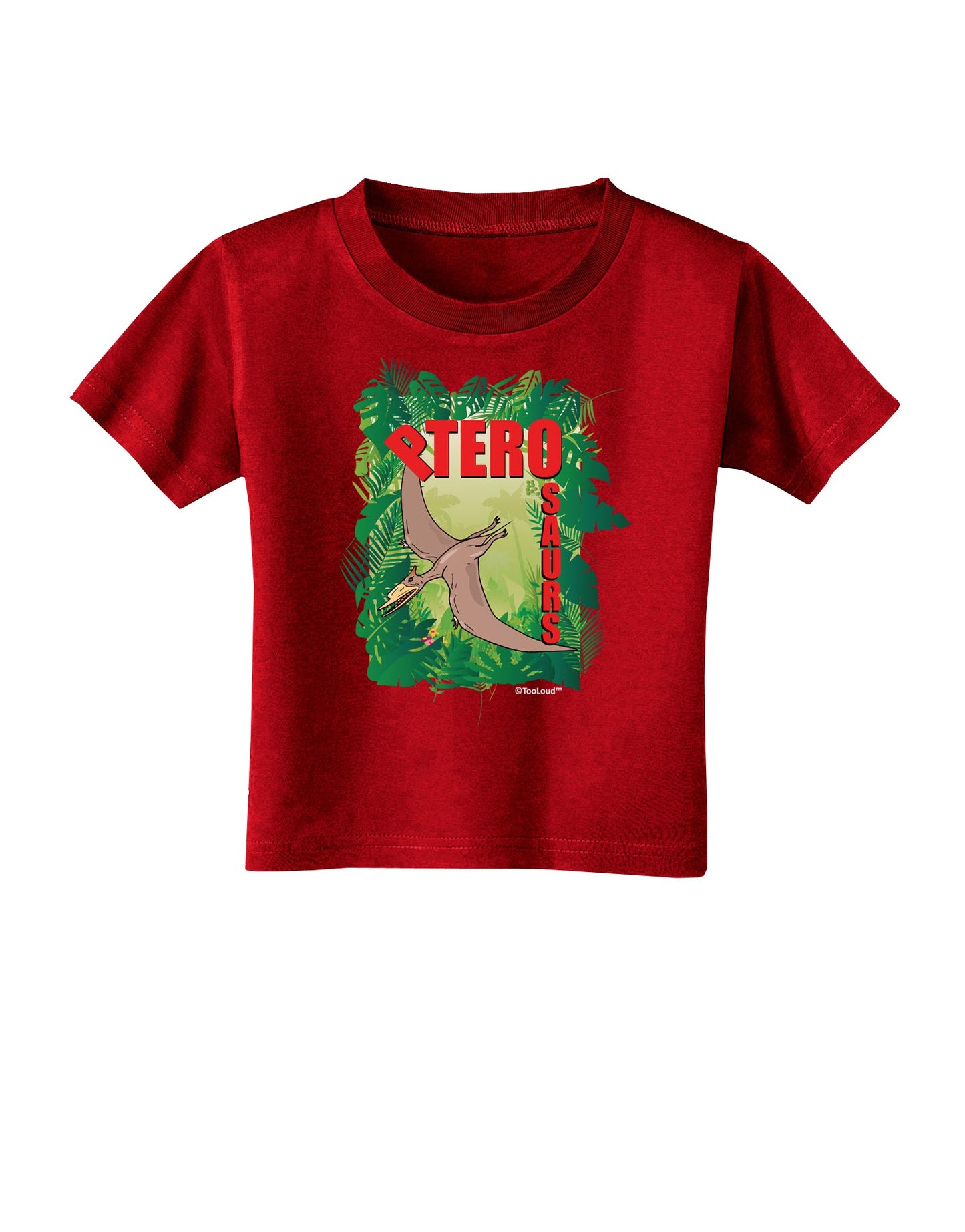 Pterosaurs - With Name Toddler T-Shirt Dark by TooLoud-Toddler T-Shirt-TooLoud-Red-2T-Davson Sales