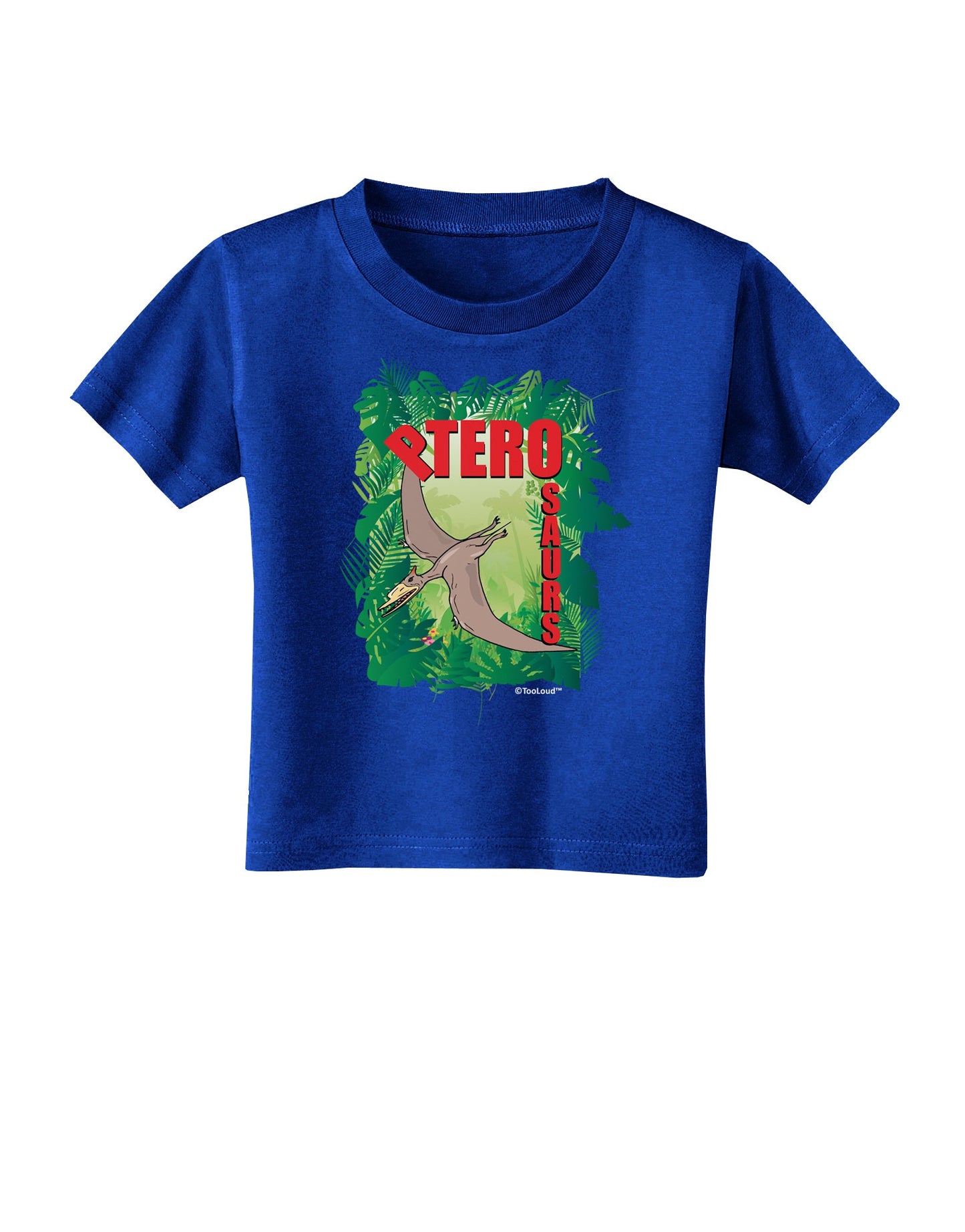 Pterosaurs - With Name Toddler T-Shirt Dark by TooLoud-Toddler T-Shirt-TooLoud-Royal-Blue-2T-Davson Sales