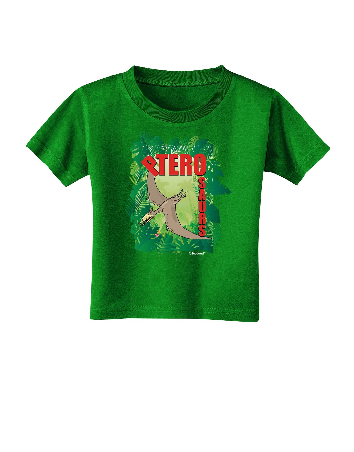 Pterosaurs - With Name Toddler T-Shirt Dark by TooLoud-Toddler T-Shirt-TooLoud-Clover-Green-2T-Davson Sales