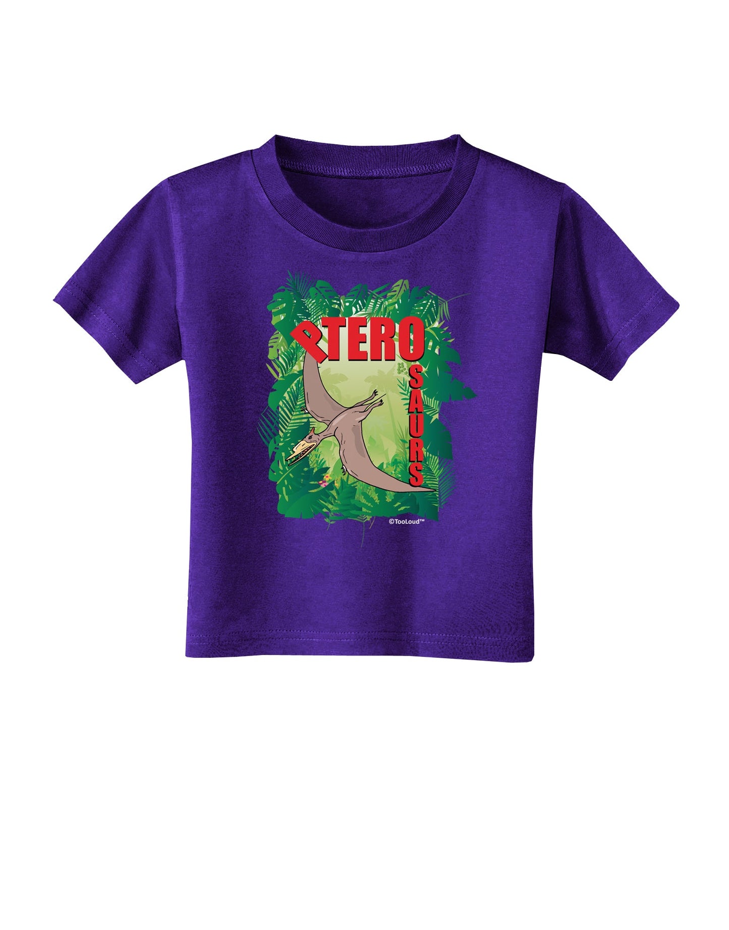 Pterosaurs - With Name Toddler T-Shirt Dark by TooLoud-Toddler T-Shirt-TooLoud-Purple-2T-Davson Sales