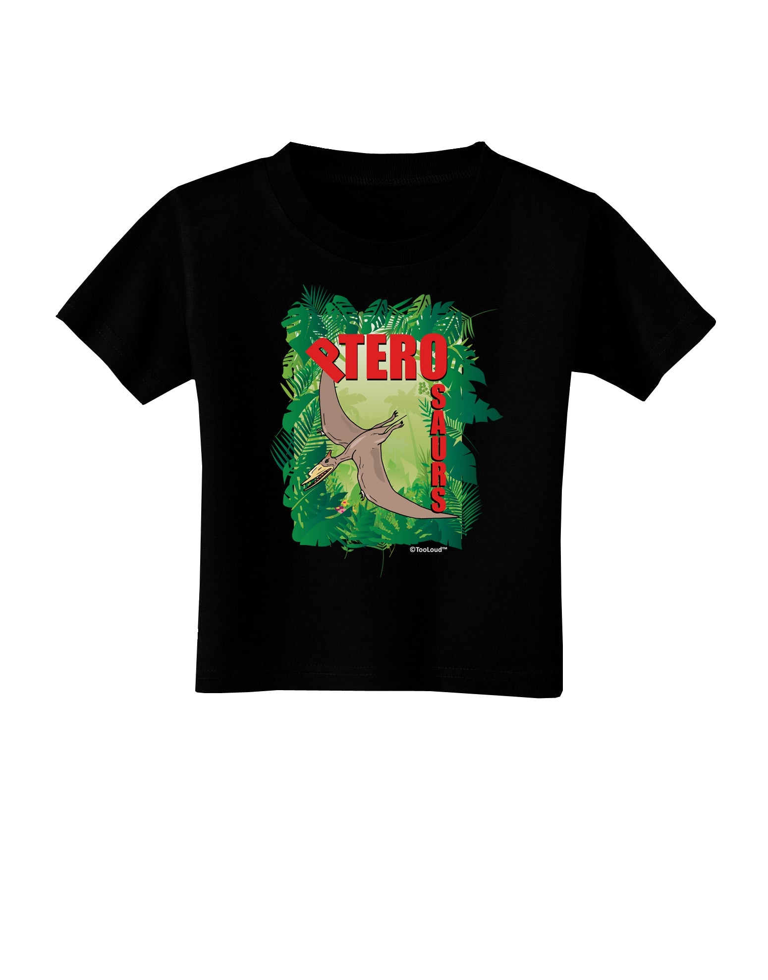 Pterosaurs - With Name Toddler T-Shirt Dark by TooLoud-Toddler T-Shirt-TooLoud-Black-2T-Davson Sales