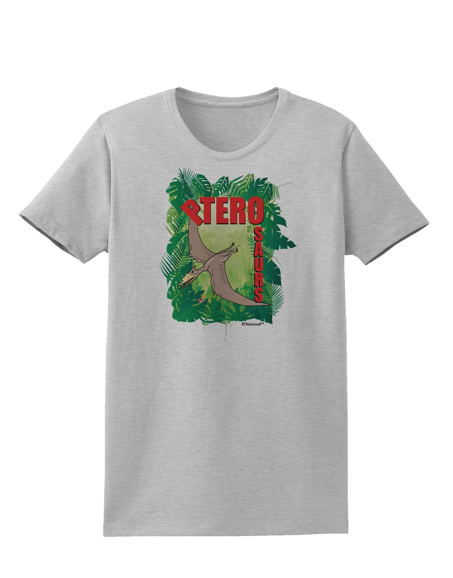 Pterosaurs - With Name Womens T-Shirt by TooLoud-Womens T-Shirt-TooLoud-AshGray-X-Small-Davson Sales