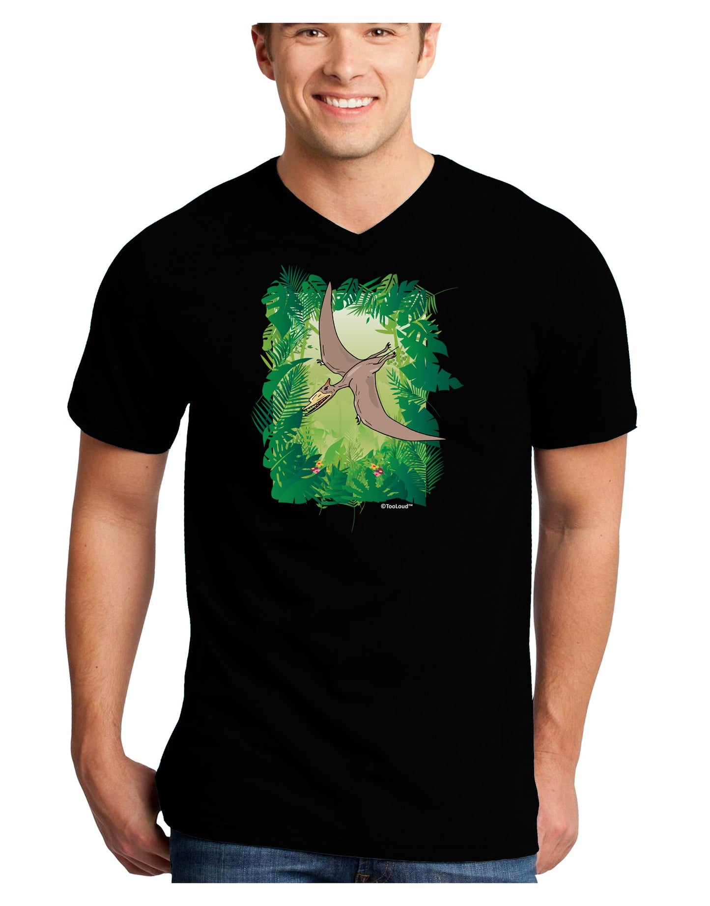 Pterosaurs - Without Name Adult Dark V-Neck T-Shirt by TooLoud-Mens V-Neck T-Shirt-TooLoud-Black-Small-Davson Sales