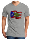 Puerto Rico Coqui Adult V-Neck T-shirt-Mens V-Neck T-Shirt-TooLoud-HeatherGray-Small-Davson Sales