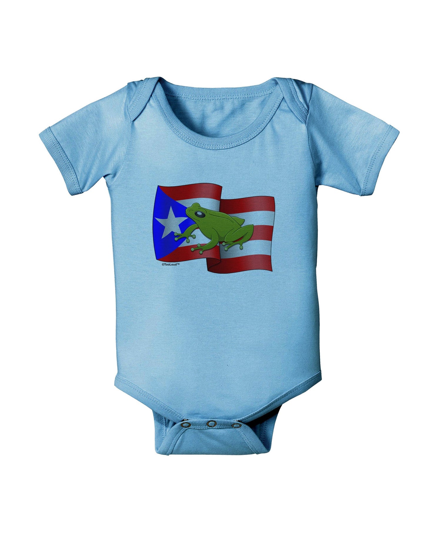Puerto Rico Coqui Baby Romper Bodysuit-Baby Romper-TooLoud-LightBlue-06-Months-Davson Sales