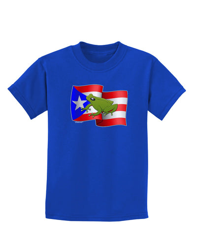 Puerto Rico Coqui Childrens Dark T-Shirt-Childrens T-Shirt-TooLoud-Royal-Blue-X-Small-Davson Sales